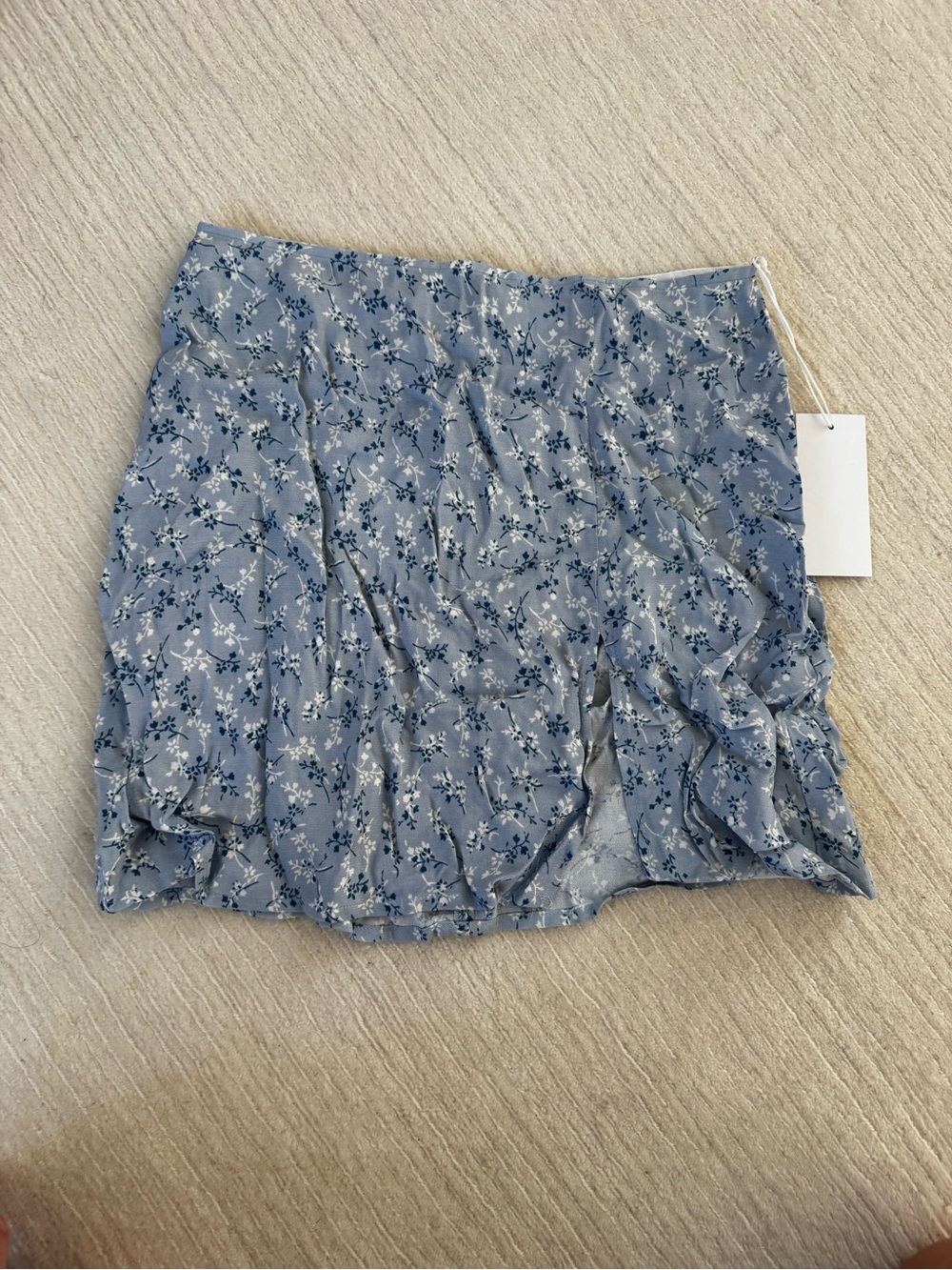 Reformation Blue Floral Mini Skirt